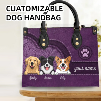 Personalized Faux Leather Colorful Dog Handbag