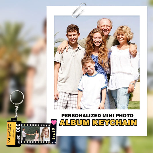 Personalized Mini Photo Album Keychain-Please upload your favorite pictures, we will customize for you